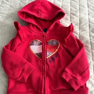 Tommy Hilfiger Red Hoodie with Sequin Heart